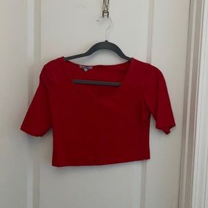 Bright red crop top